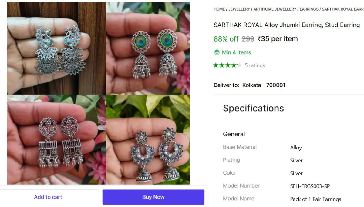 Alloy Jhumki Earring 35 – Best Price in India