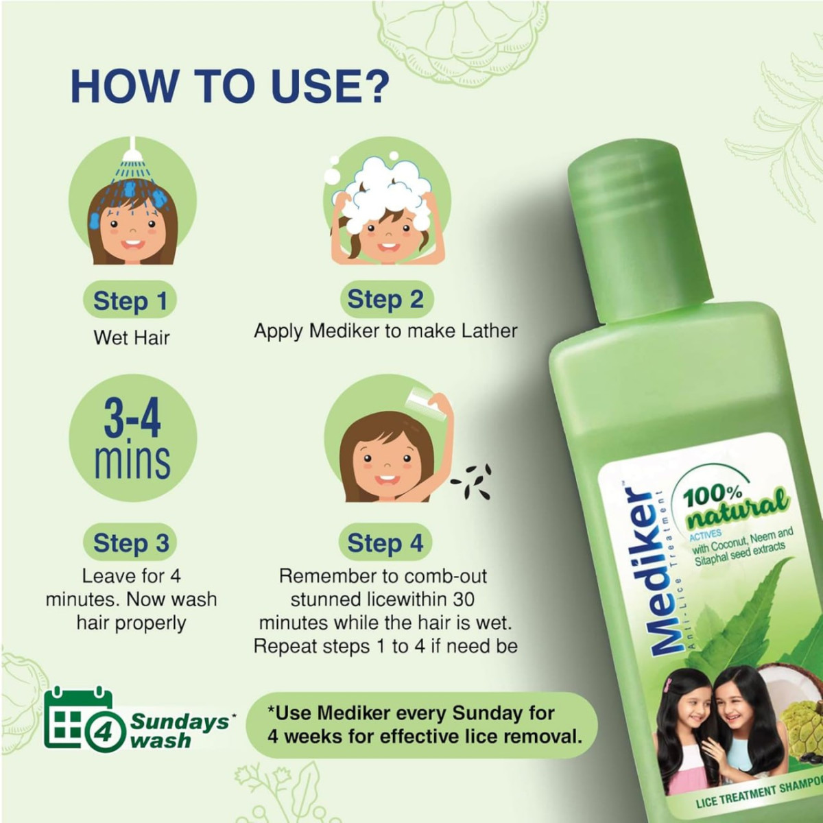 Mediker Anti-lice Treatment Shampoo 100 Ml 134 Apply 10 Coupon – Best Price
