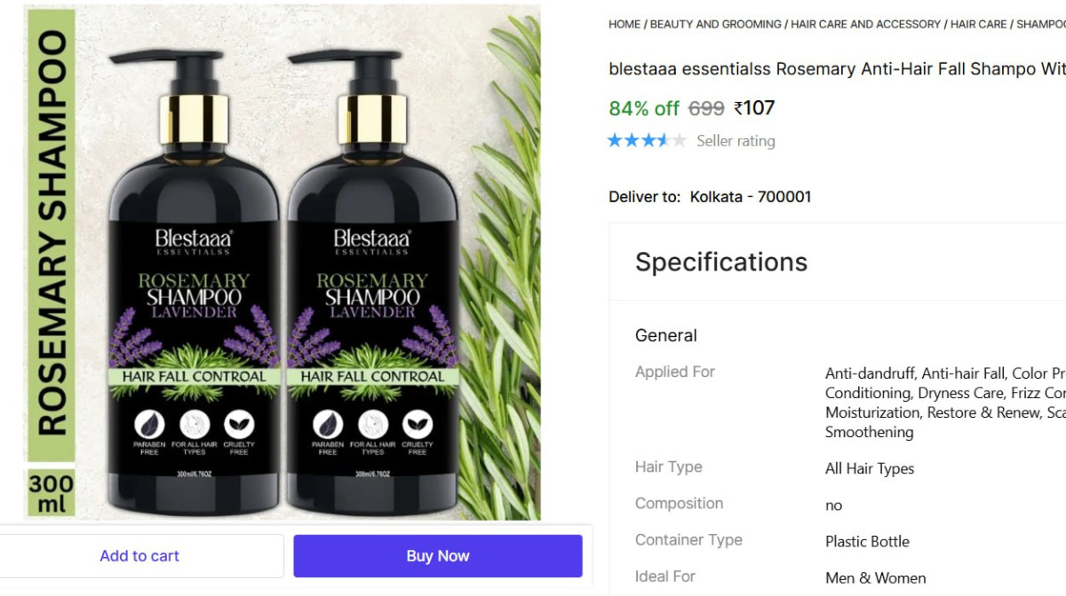 Anti-hair Fall Shampoo 600ml 107 – Best Price in India