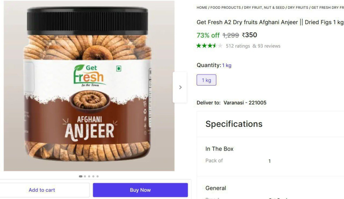 Afghani Anjeer 1 Kg 350 – Best Price in India