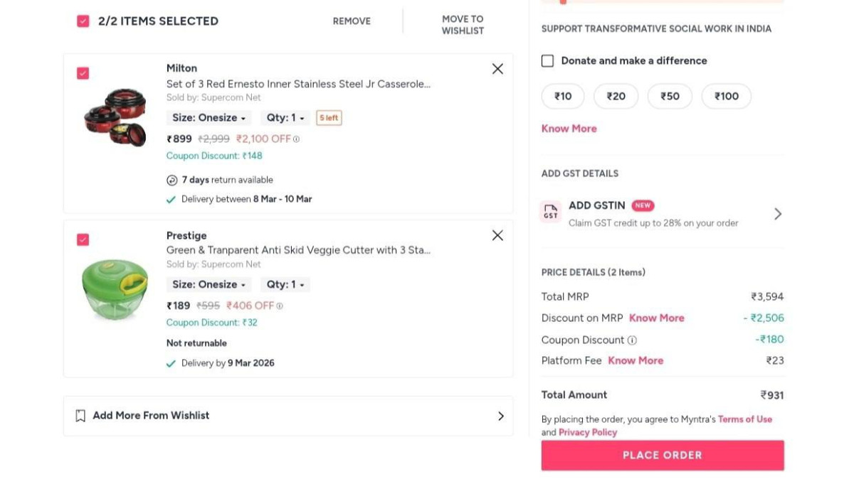 Myntra Extra 20 On Branded Home Kitchen Items Apply Code Whirldeal (min Ord