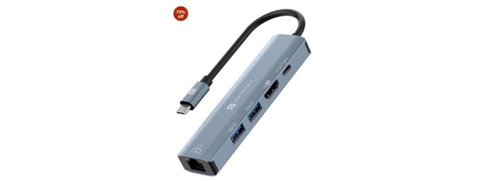 Portronics Mport 51 5-in-1 Type C Hub Docking Station 849 Reg 1299 – Best P