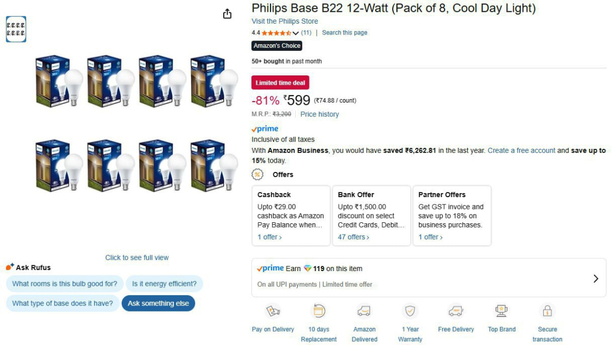 Philips 12w Led Bulb (pack Of 599 – Best Price in India