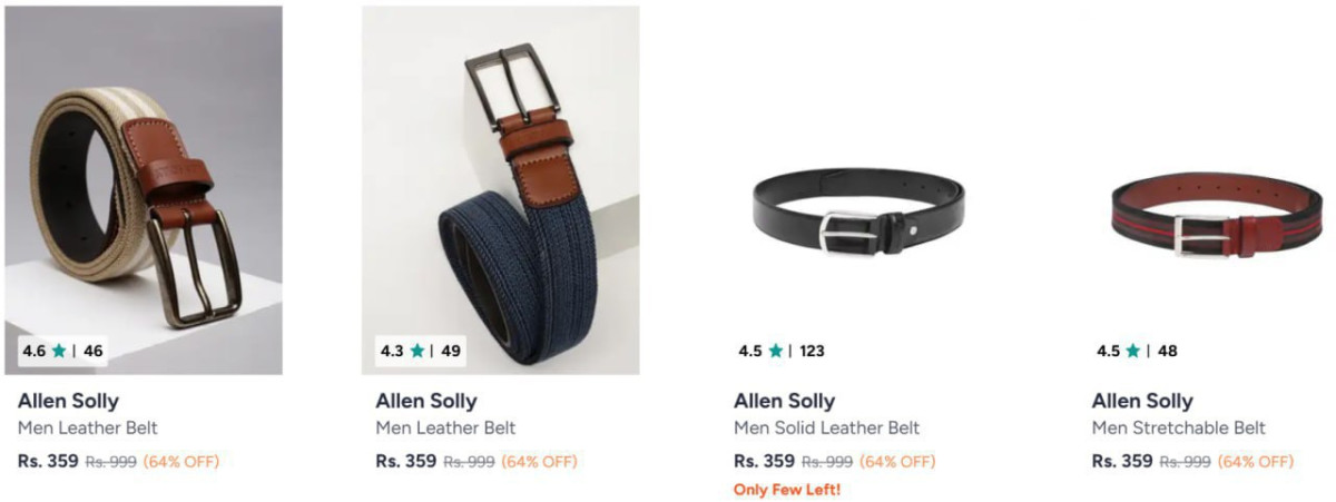 Myntra Allen Solly Men Belts Starts 359 – Best Price in India