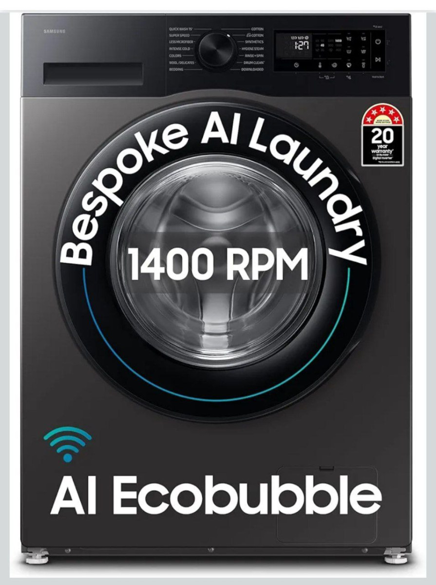 Samsung 9 Kg 5 Star Ai Ecobubble Super Speed Wi-fi Hygiene Steam With Inbui