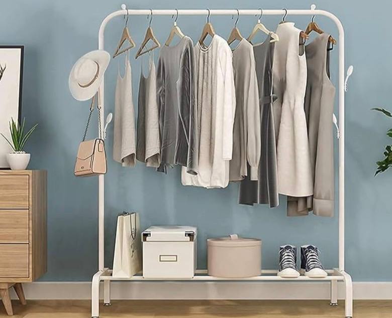 Lukzer Heavy-duty Metal Garment Rack With Bottom Storage Shelf 898 Reg 1099