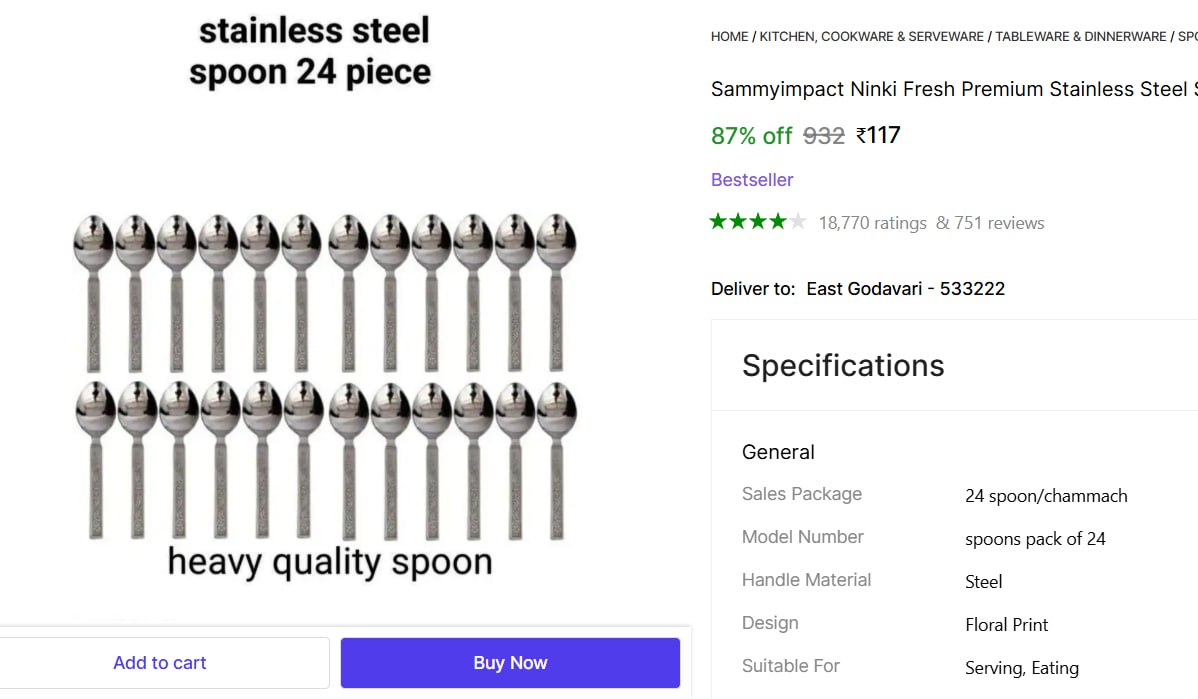 (pack Of 24) Spoon Set 117 – Best Price in India