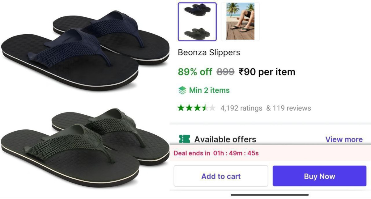 Men S Slippers At 90 – Best Price in India