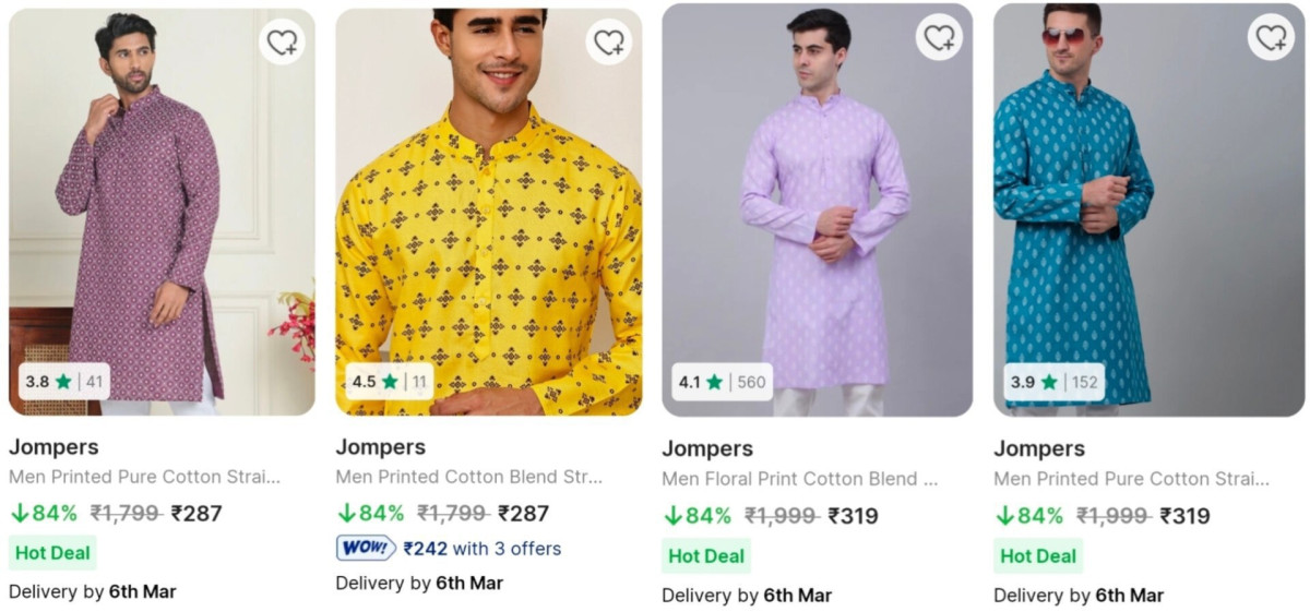 Men S Printed Kurta From 287 – Best Price in India
