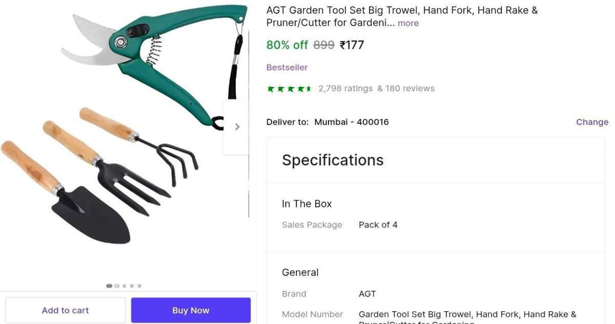 Garden Tool Kit (4 Pcs) At 177 – Best Price in India