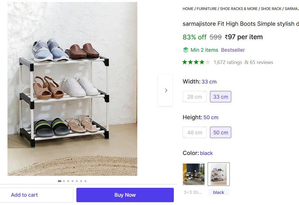 Shelves Shoe Racks 97 – Best Price in India