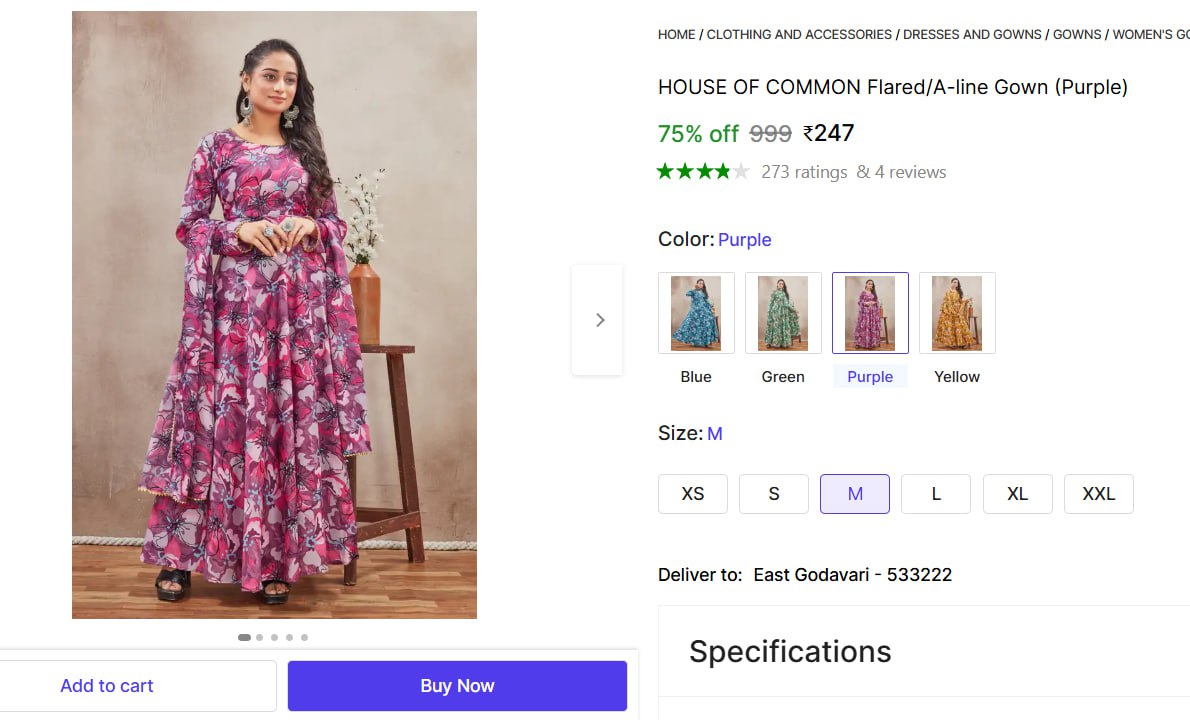 Women Flared A-line Gown 247 – Best Price in India