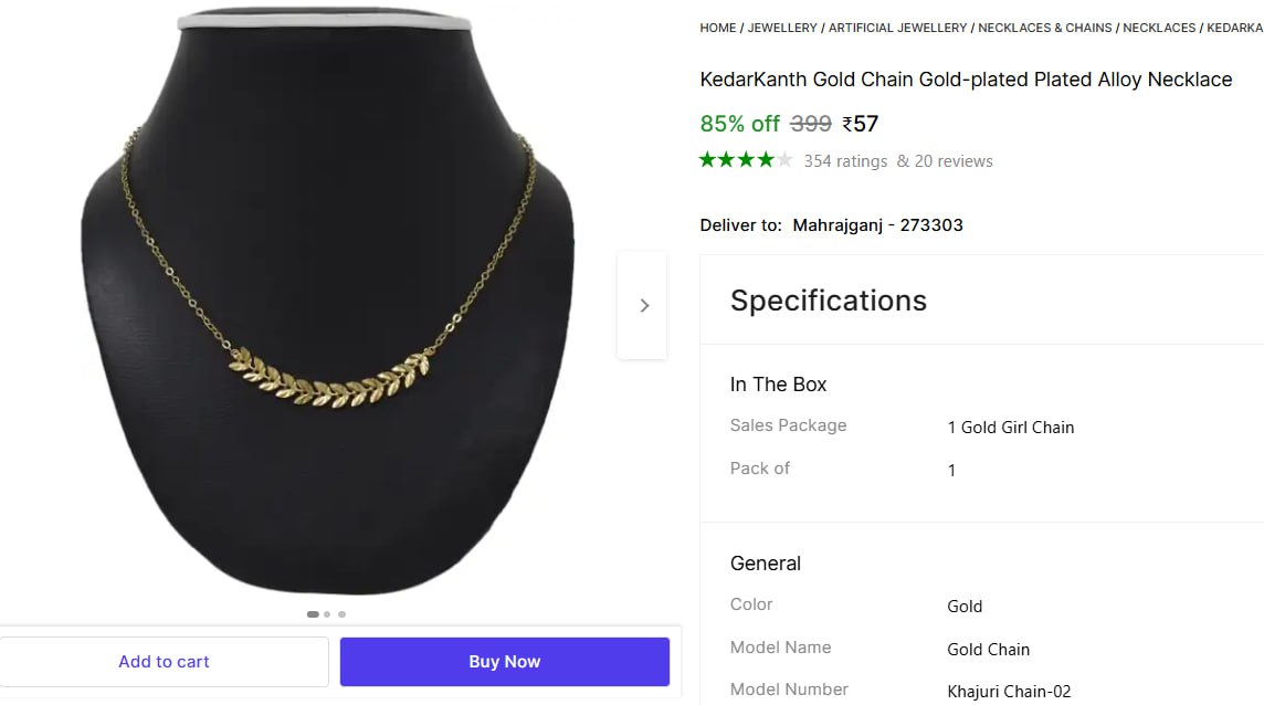 Gold-plated Plated Alloy Necklace 57 More Deals Click Here Must Read – Best