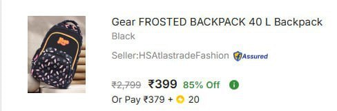 - Gear Large 40 L Backpack At Rs 399 Master Link - – Best Price in India
