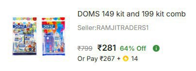 - Doms Combo At Rs 281 – Best Price in India