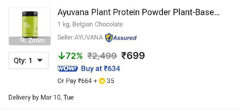 Loot Ayuvana Plant Protein 1kg Belgian Chocolate 699regular 1500 Vitamin D3