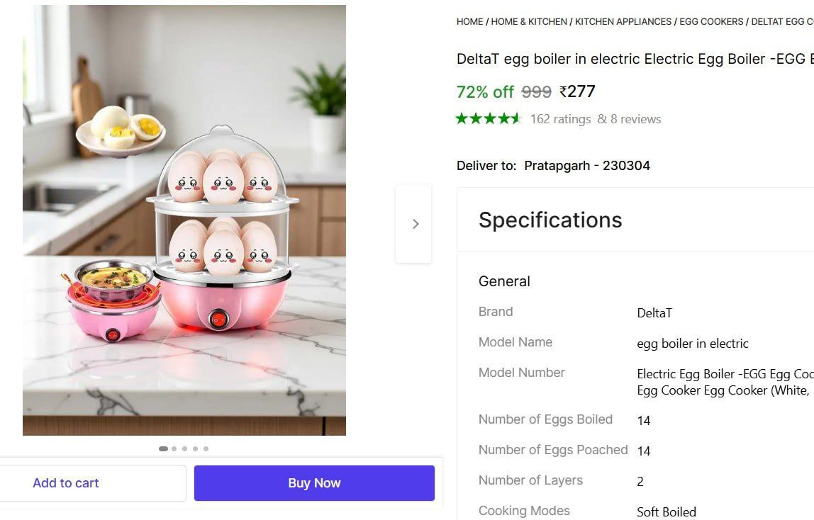 Electric Egg Boiler (14 Eggs) 277 – Best Price in India