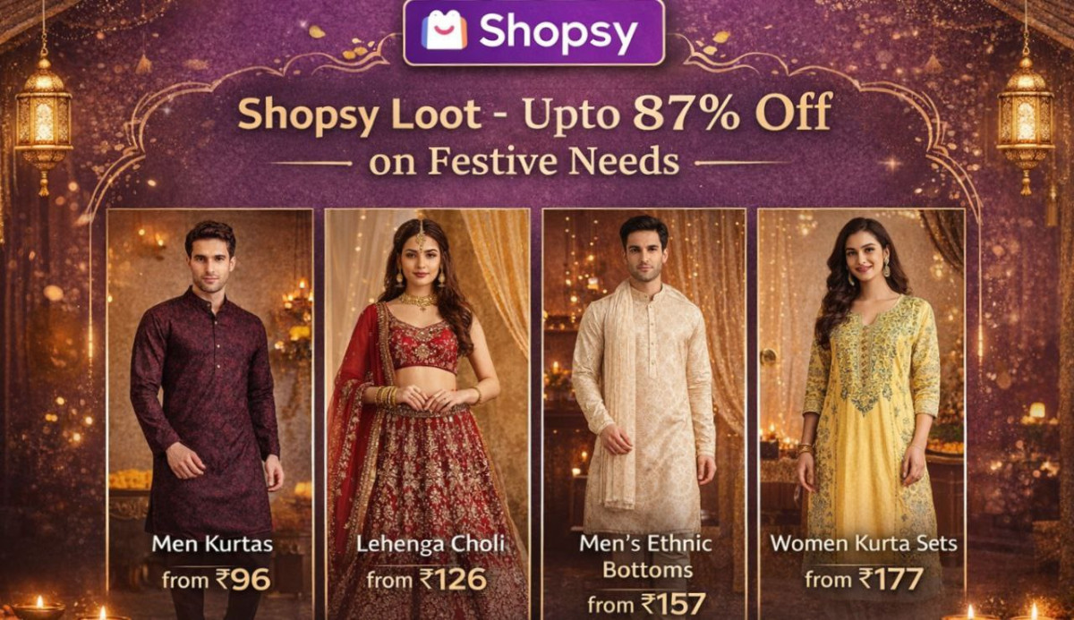 Shopsy Loot - 87 On Festive Needs Men Kurtas From 96 - Lehenga Choli From 1