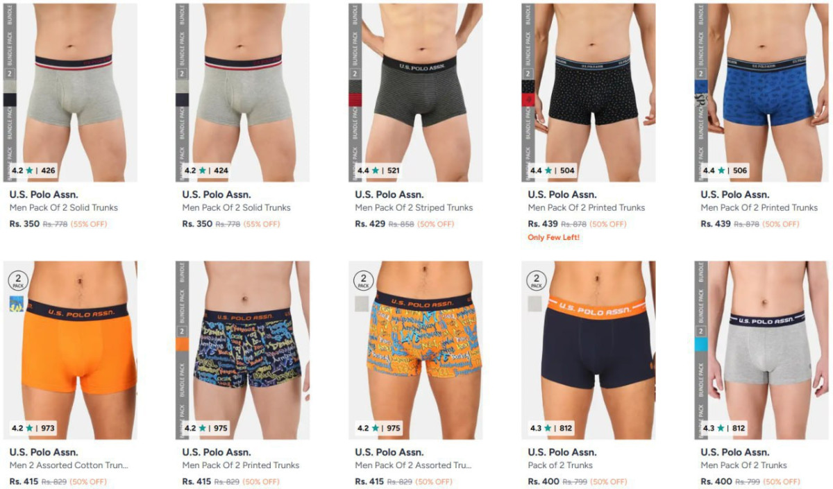 Myntra Flat 50-60 On U S Polo Assn Innerwear Trunks Briefs Boxers – Best Pr