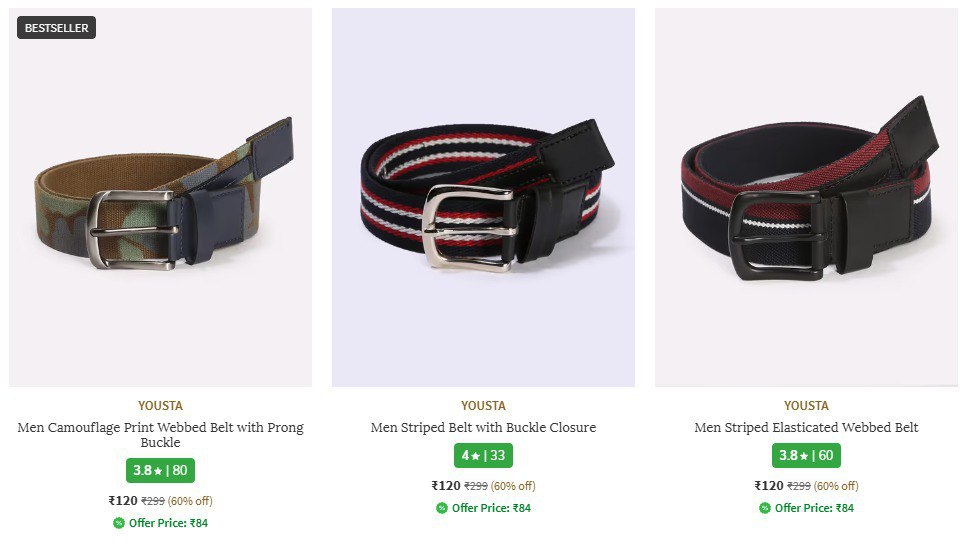 Ajio 60 On Branded Belts 120 Link Earn 10 Ajio Super Cash On Every Order – 