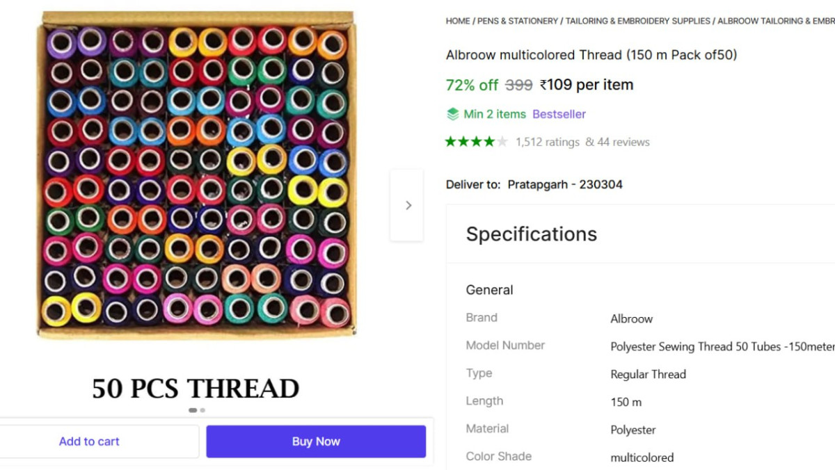 Albroow Multicolored Thread Pack Of 50 109min Buy 2 Qnty – Best Price in In
