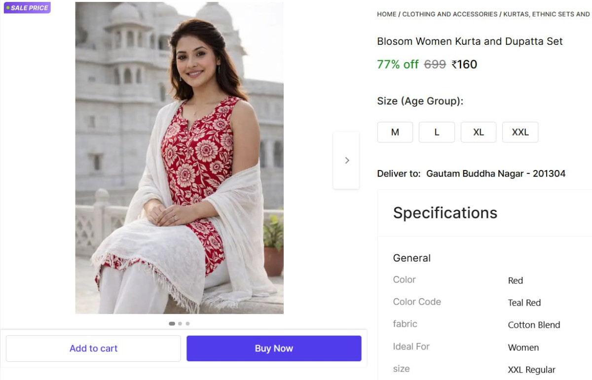 Shopsy Kurta And Dupatta Set 160 – Best Price in India