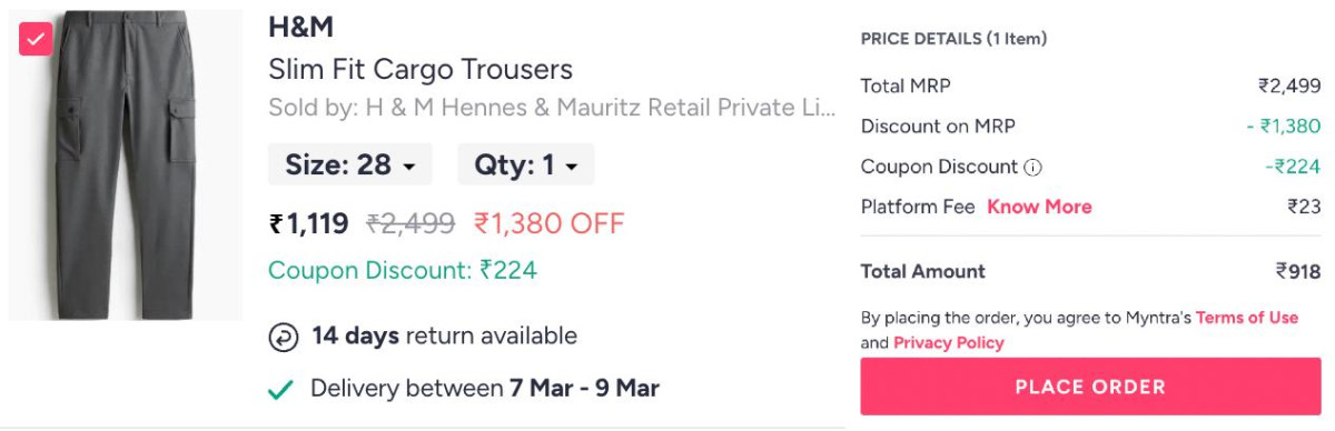 Myntra Loot 60 On H M Clothing Extra 20 Apply Both Codes Mbbhnm10off Nmmbbm