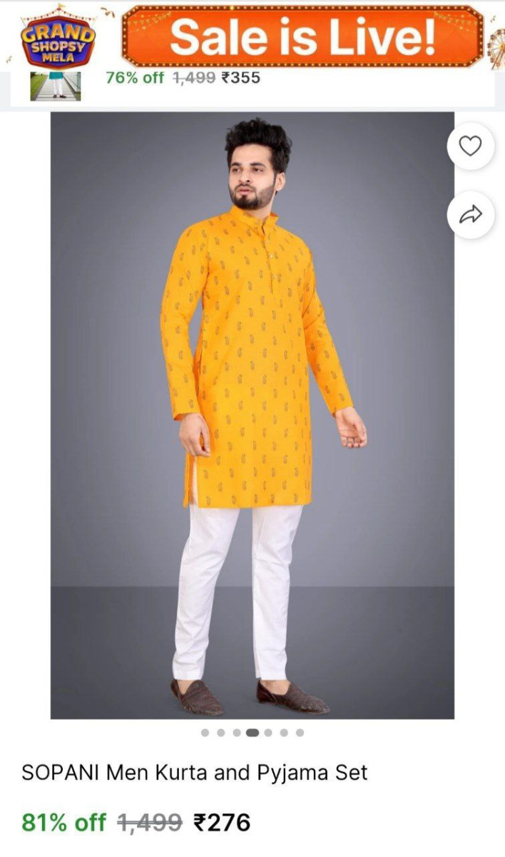 Shopsy Grab 276 Men Kurta Set – Best Price in India