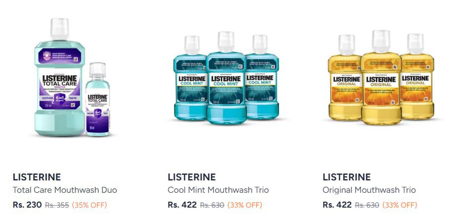 Myntra Listerine Mouthwash 35 – Best Price in India