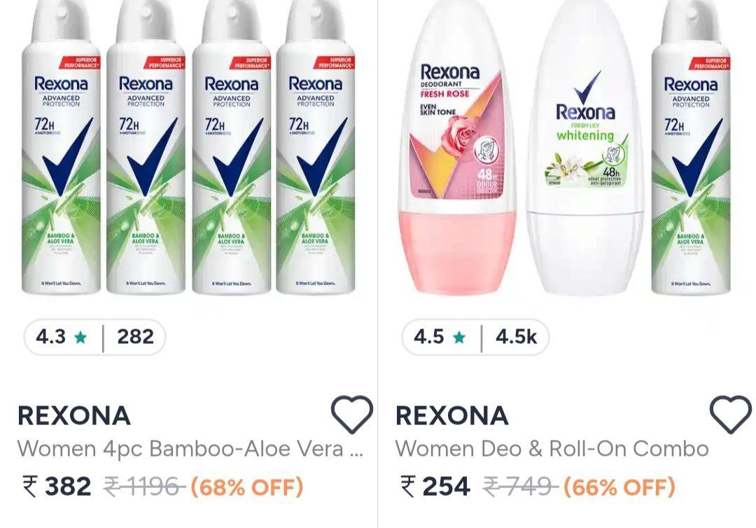 Myntra 70 On Rexona Deodorants Roll On – Best Price in India