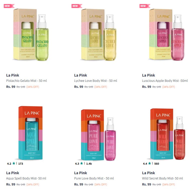La Pink Body Mist And Spray 99 – Best Price in India