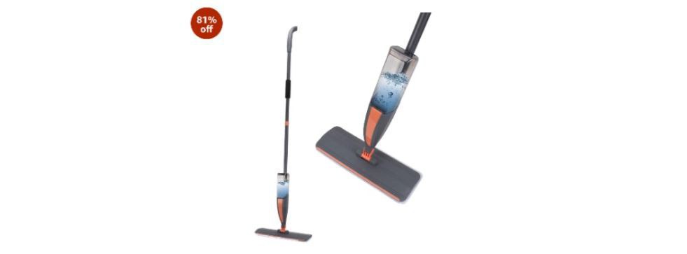 Bonkaso Spray Mop With Handle 420ml Refillable Bottle 1 Mop Head For Floor 