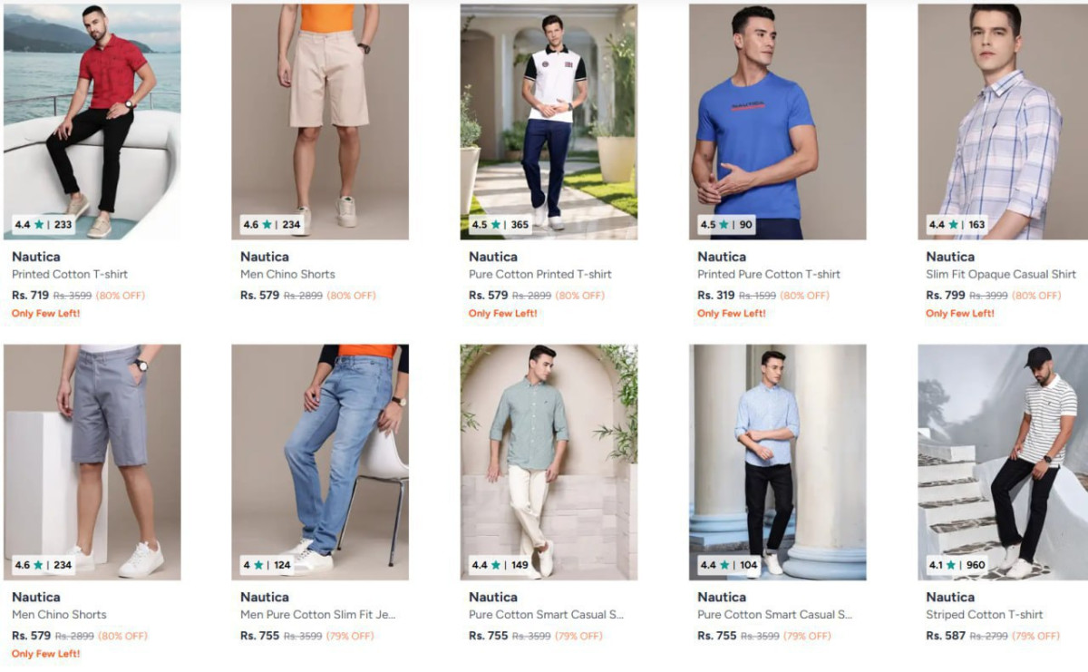 Myntra 82 On Nautica Clothing Men Women Kids – Best Price in India