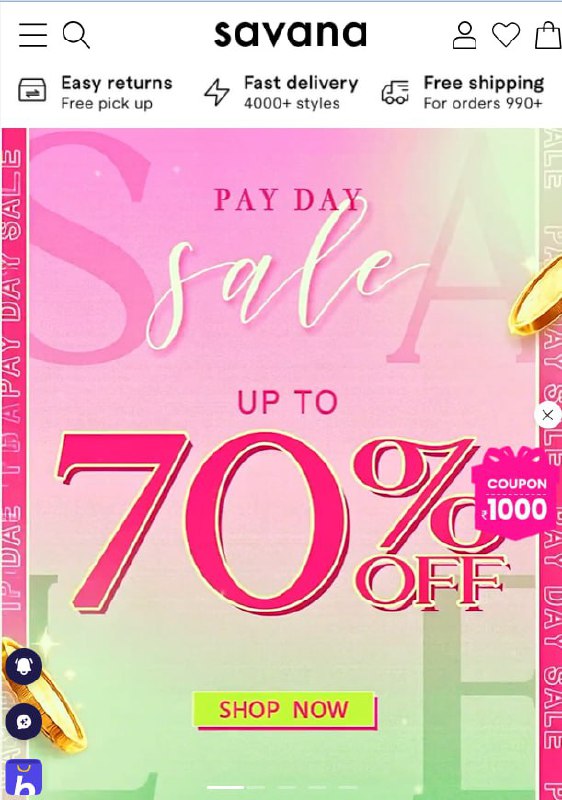 Pay Day Sale Is Live Shop Trendy Styles From Savana Up To 70 Extra Coupon W