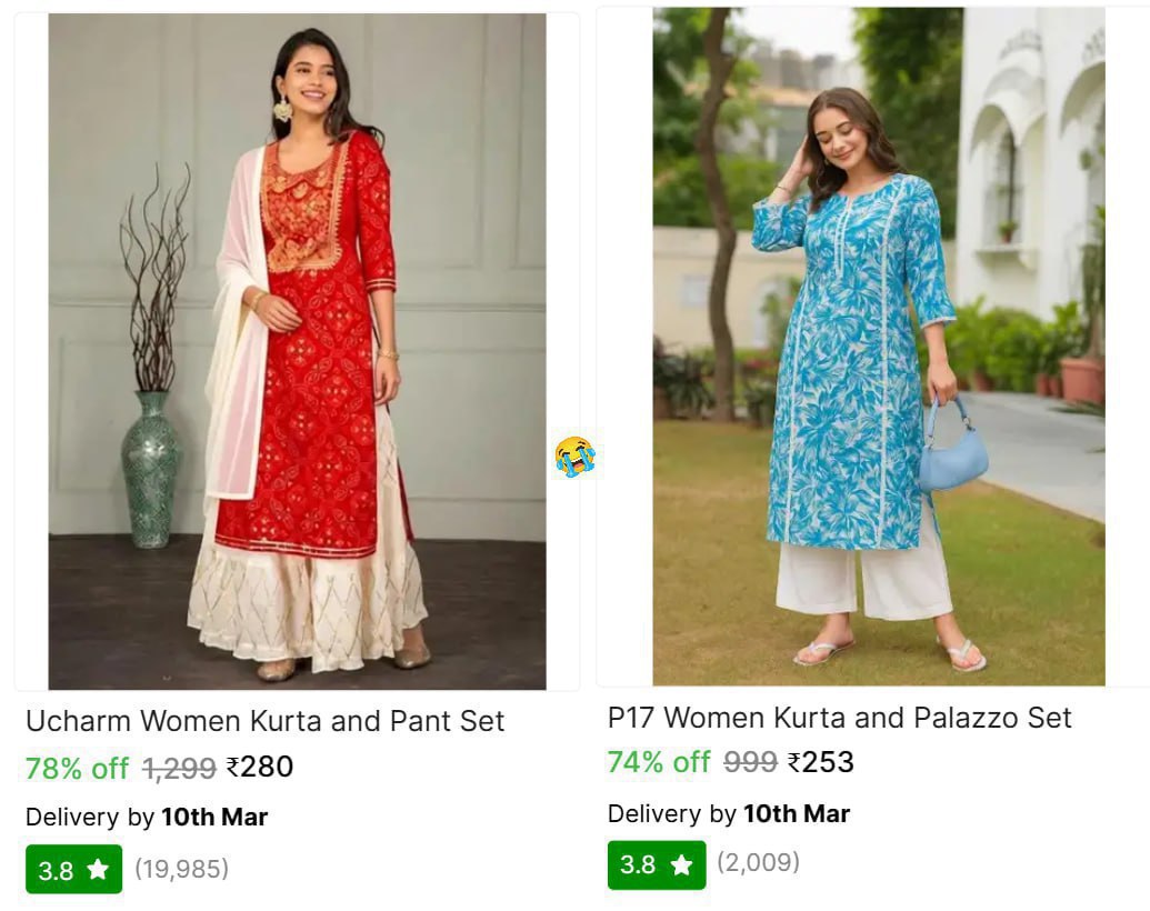 Women Kurta And Palazzo Set280 253 – Best Price in India