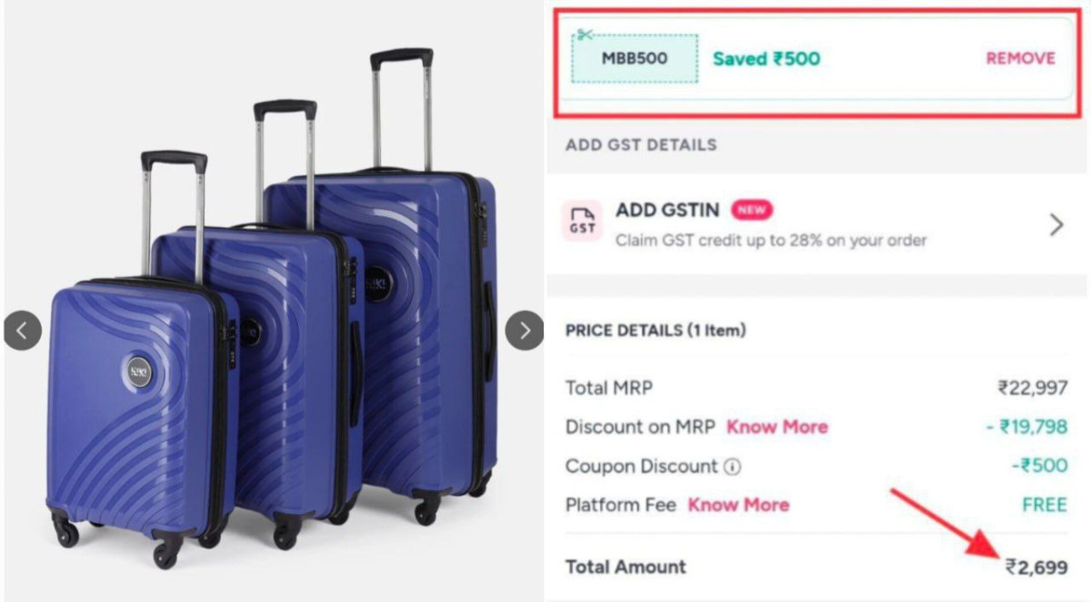 Loot Wildcraft Set Of 3 Trolley Bag At 2 699use Code Mbb500code Works In Ne