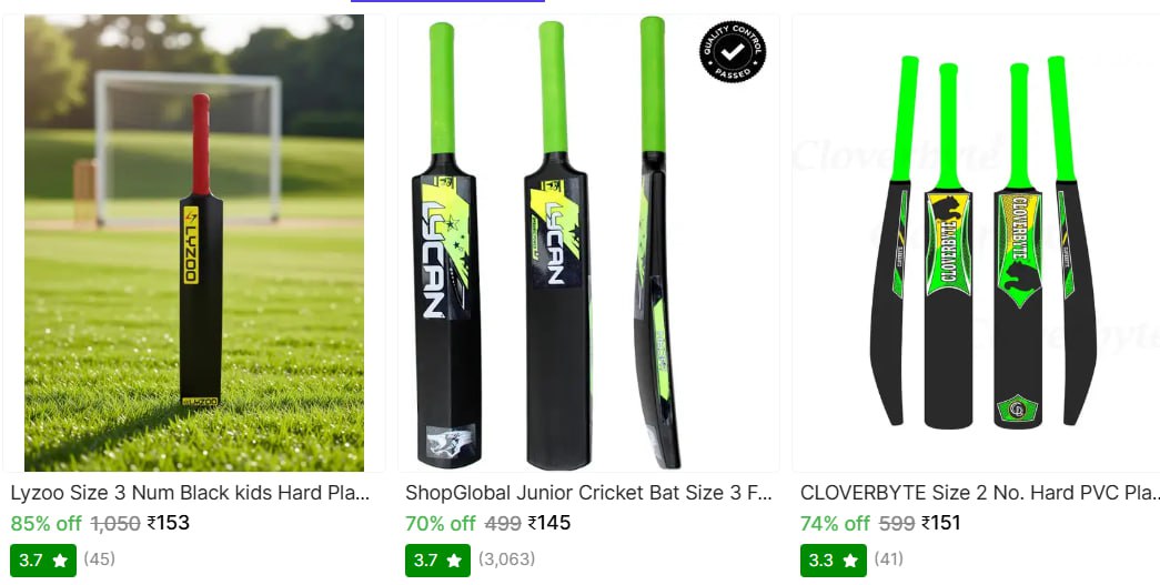 Full Size Pvc Cricket Bat Starts 145 – Best Price in India