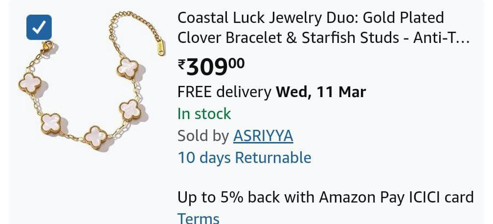 Loot 309 Anti Tarnish I Coastal Luck Jewelry Duogold Plated Clover Bracelet