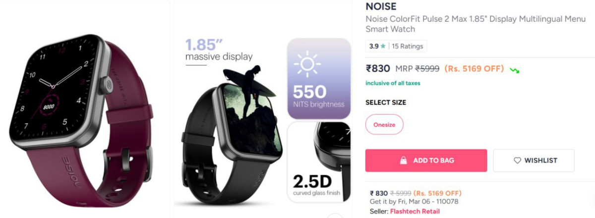 Myntra Noise Pulse 2 Max At Rs 830 Bank Offers – Best Price in India