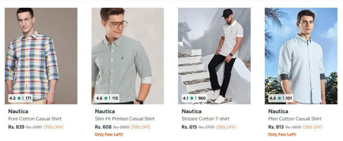 Myntra 82 On Nautica Clothing Men Women Kids – Best Price in India