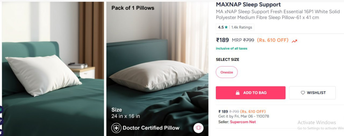 Myntra Pillow 189 – Best Price in India