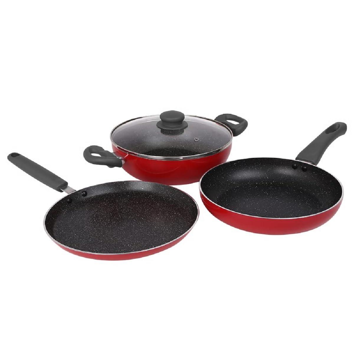Prestige Omega Granite Non-stick 3 Pc Cookware Set With Glass Lid 1 399 – B