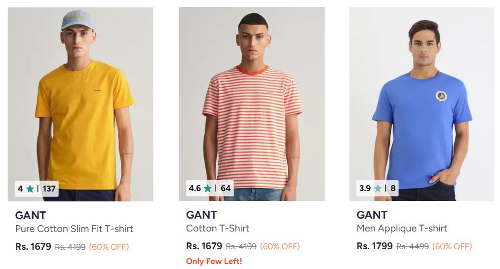On Gant Clothing 25 Coupon Apply Coupon Getmm25 – Best Price in India