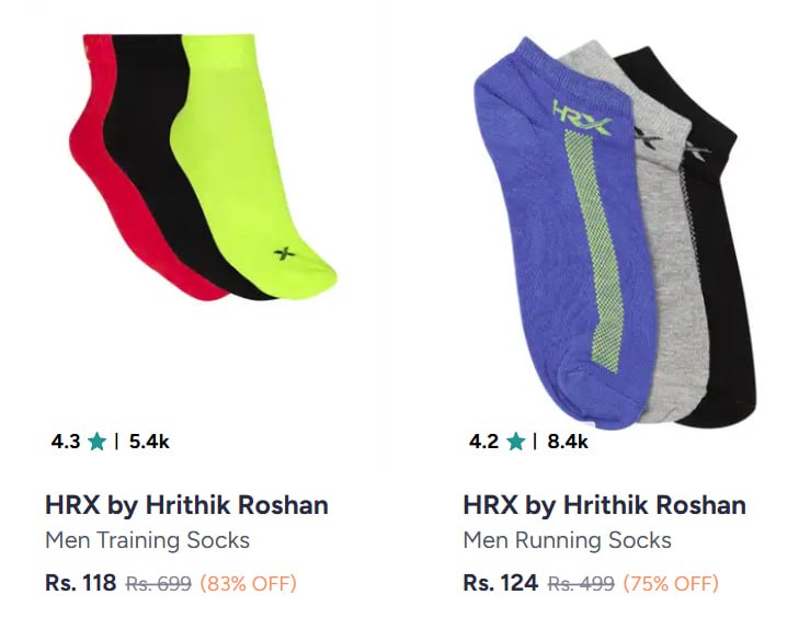 Hrx Shocks (pack Of 3) Starts 118 – Best Price in India