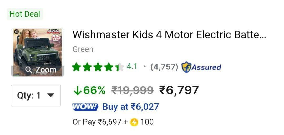 Lowest Electric Car With Steering Remote Control 6797 – Best Price in India
