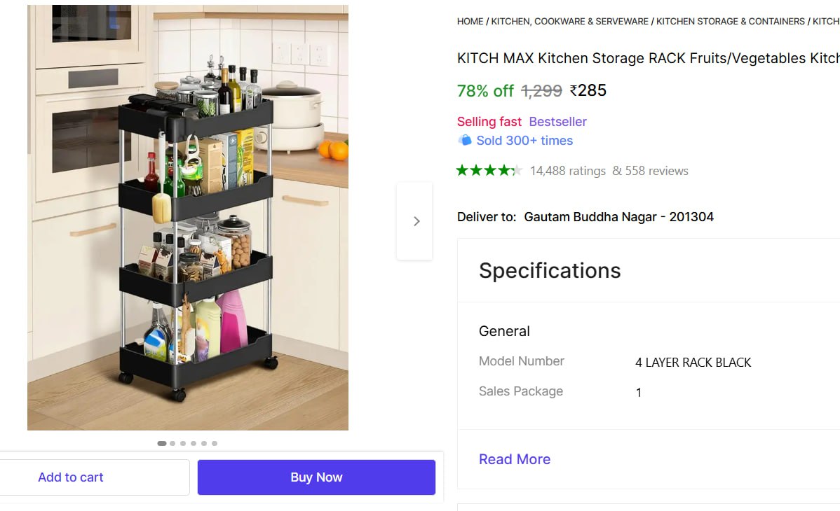 Layer Kitchen Storage Rack At 285 – Best Price in India