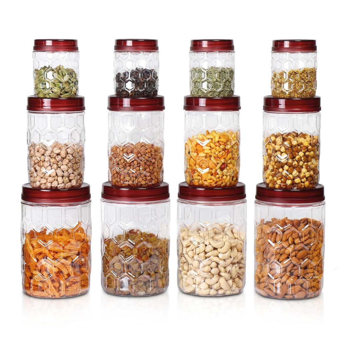 Milton Hexa Plastic Storage Jar Set Of 12 – Best Price in India