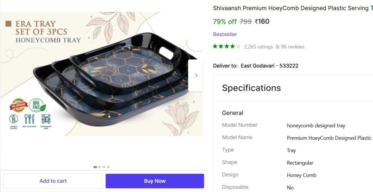 Serving Tray Set (pack Of 3) 160 – Best Price in India
