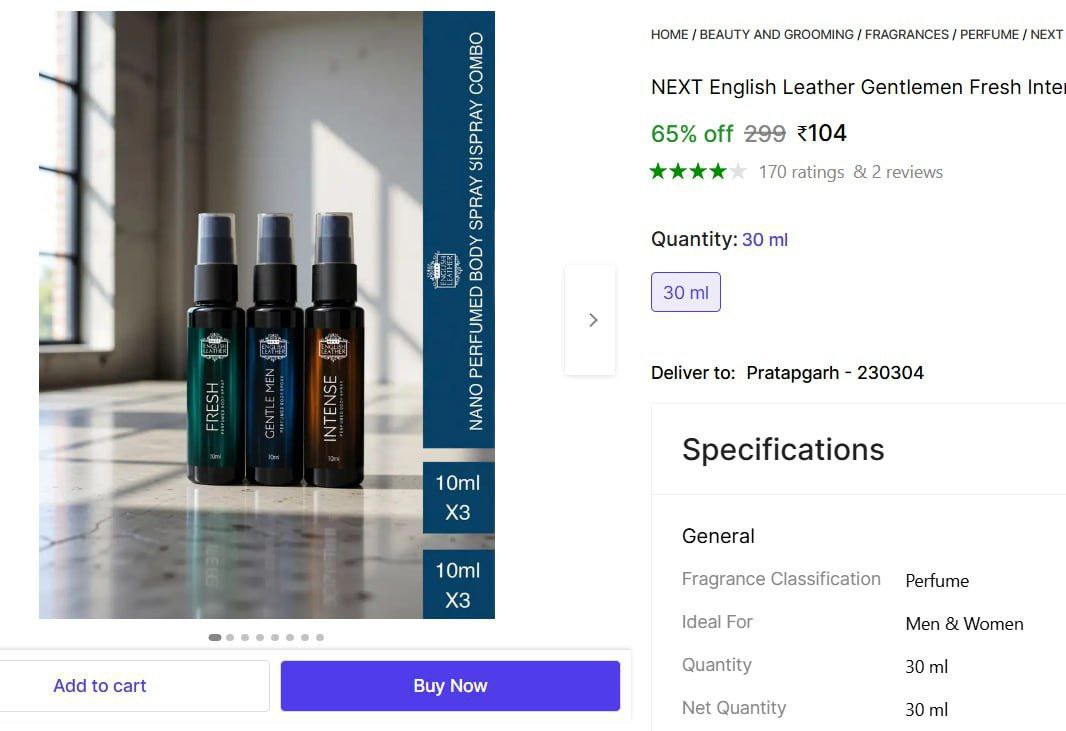 Pocket Perfume Set Of 3 At 104 – Best Price in India
