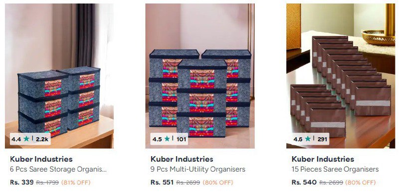 Myntra Loot 12-24 Pcs Cloth Organisers At 81 – Best Price in India